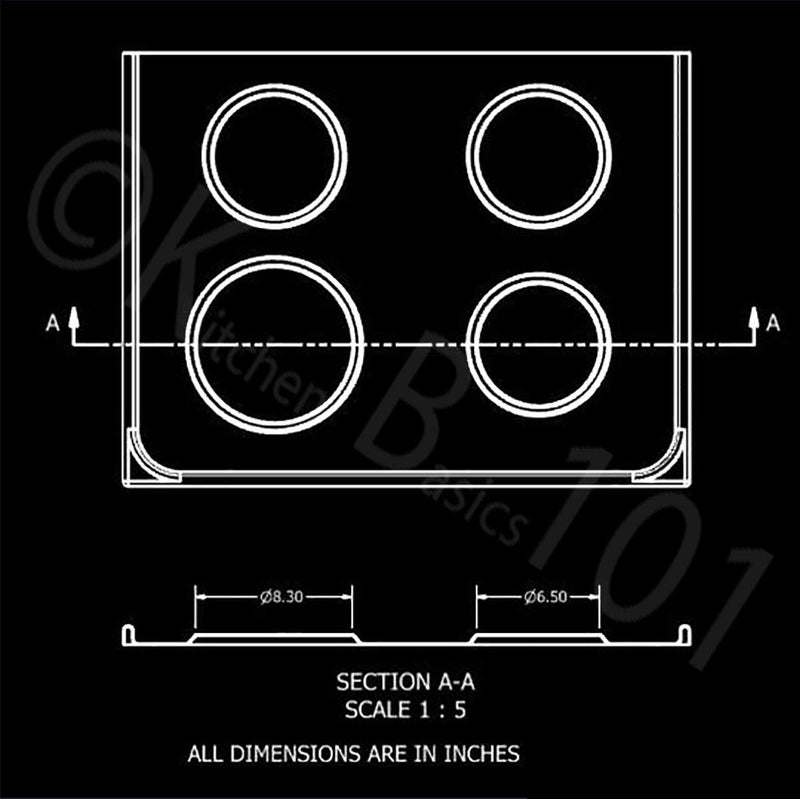 Kitchen Basics 101 Made in the USA, Porcelain Drip Pan Set Replacement for Whirlpool Amana Maytag W10288051 : 2 ea 6” 93169204b and 8" 93169205b, AP4507828,1874987, 4396070, 4396072, AH2377787 - Image 5